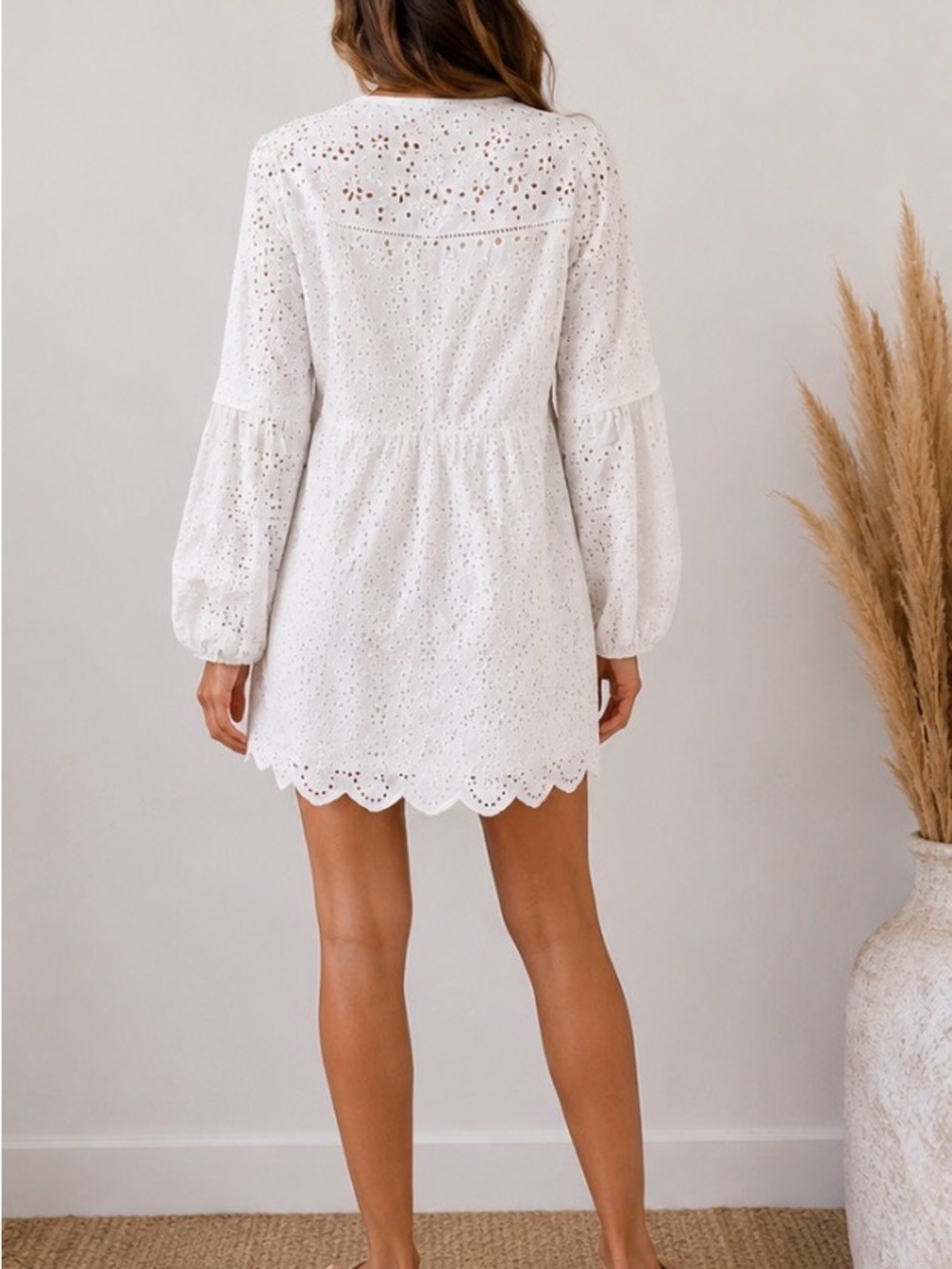 Veronica Beard  YANA White Eyelet Embroidered Cotton Tunic Dress Boho - Picture 2 of 2